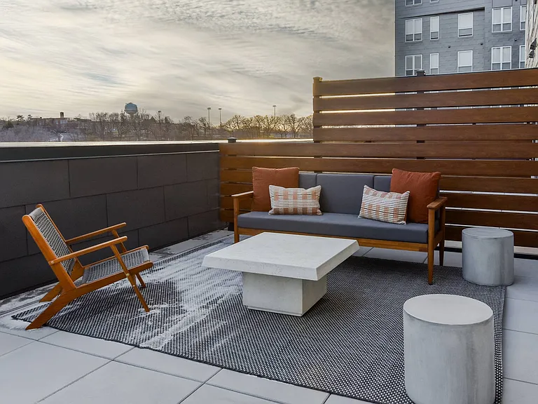 Patio at The Hallon II apartments in Hopkins, MN