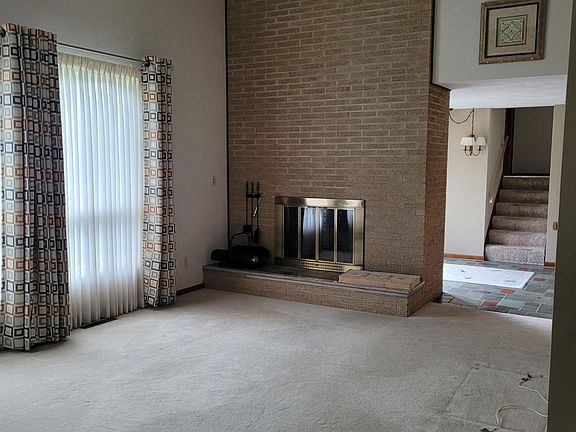 Living room with fireplace.
