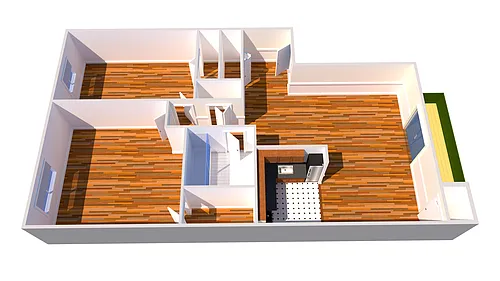 Floor plan 2 Bed 1 Bath