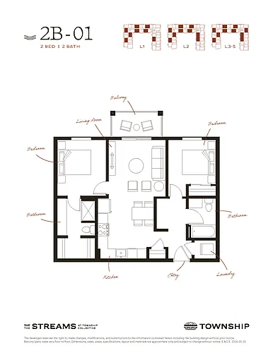 Floor plan 2B-01