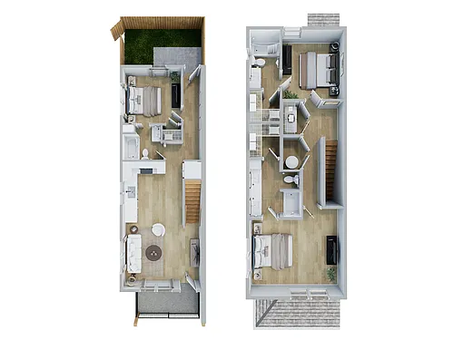 Floor plan 3br Rowhouse