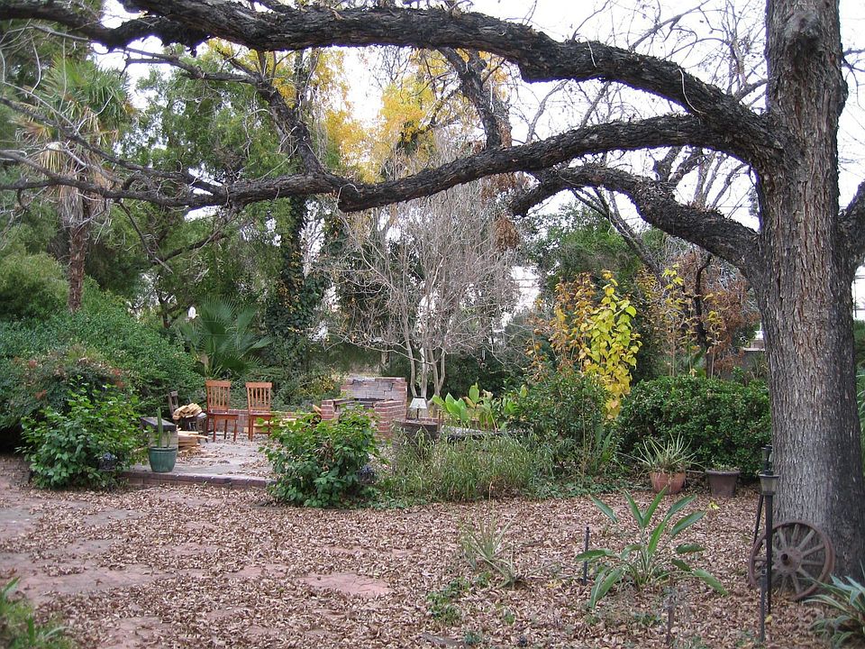 lush mature vegetation sets this large private yard apart