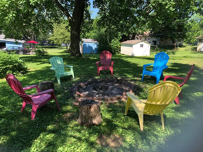 Firepit and chairs.