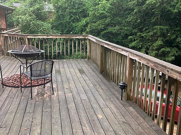 Back deck with fire pit