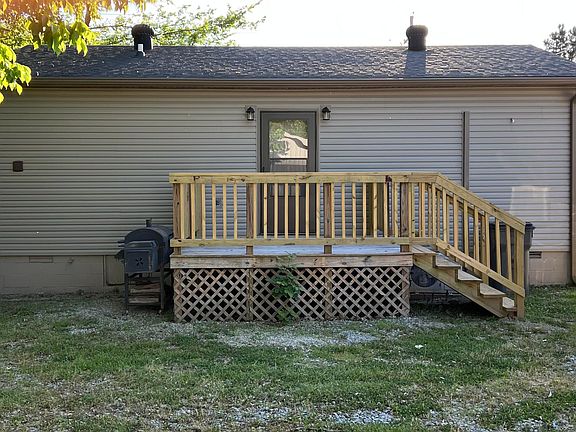 Back deck and main entrance from parking area