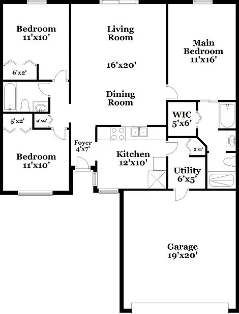 3 bed, 2.0 bath, 1268 sqft, $2,170 — Photo 2