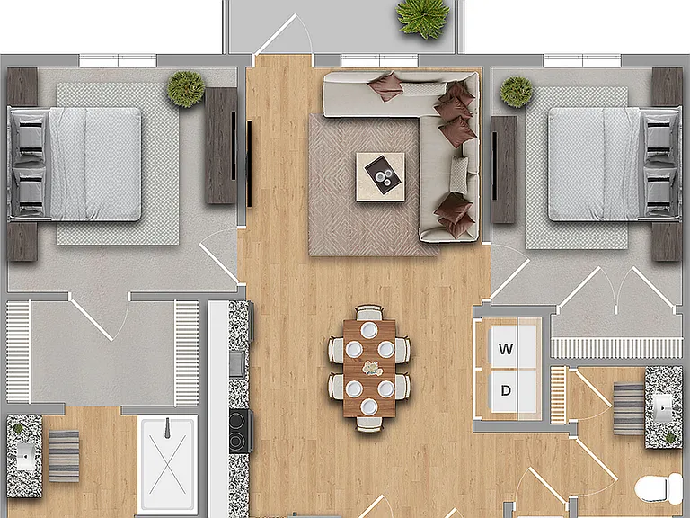 Cypress | 2x2 | 965 sf Cypress | 2x2 | 965 sf