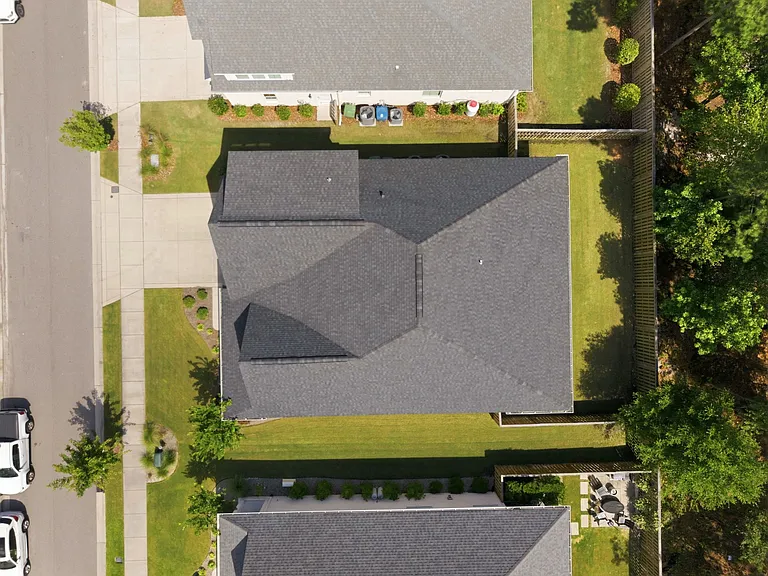 Drone view of property