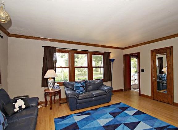 Nice sized coat closet right inside this area of the home and smooth ceilings.