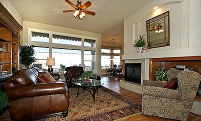 Great Room with Oak floors and Cherry Inlay