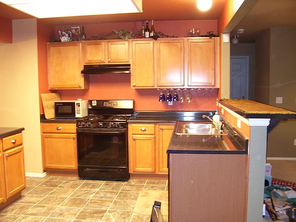 Maple finish cabinets