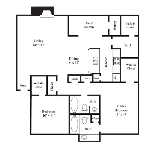 Floor plan 2 Bed 2 Bath