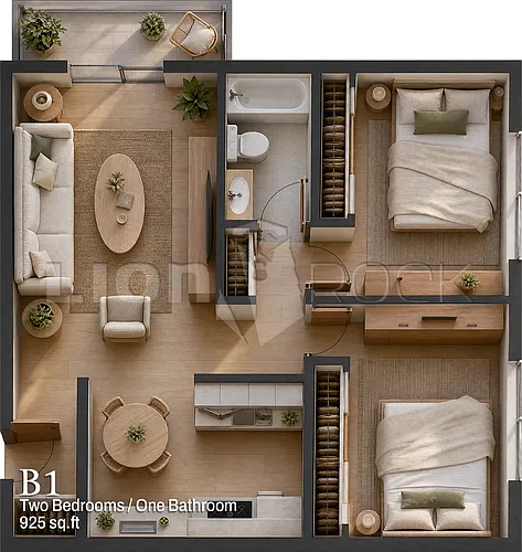 Floor plan 2 bed 1 bath