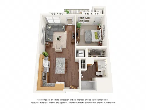 Floor plan One Bedroom F