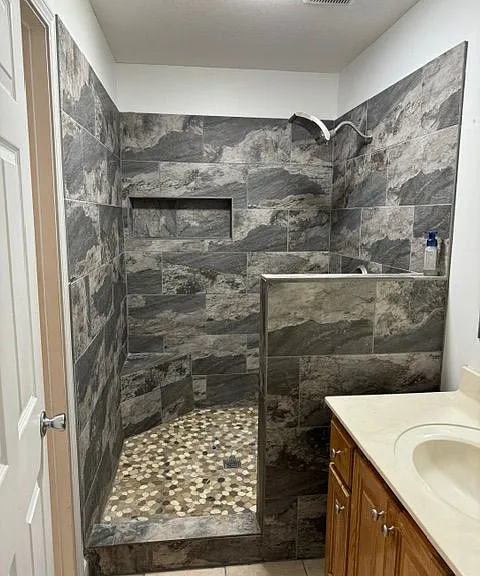Master Bathroom shower and Vanity
