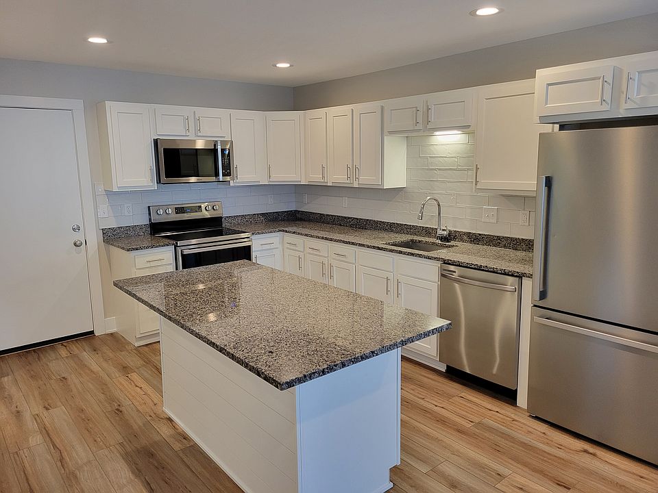 Kitchen with stainless steel appliances