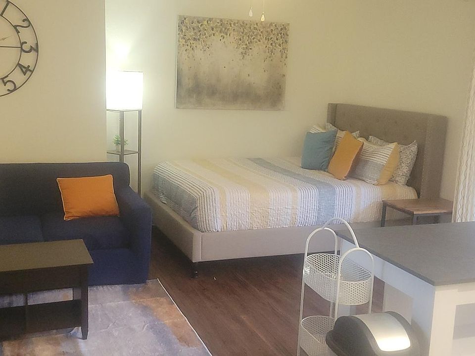 Queen bed and sofa