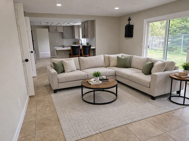 Open concept Family room and kitchen