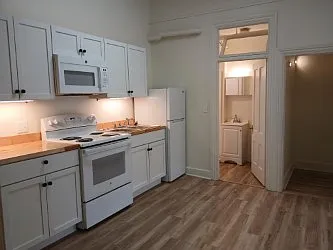 Renovated in 2025 view of kitchen, bathroom and closet