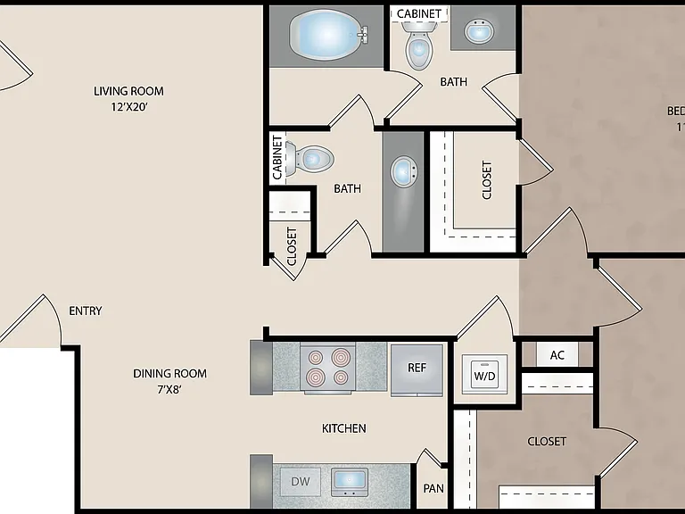 B2 floor plan Reserve at Garden Oaks