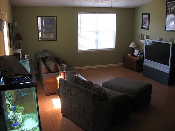 spacious den w vaulted ceiling & surround sound.