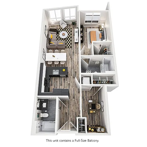 Floor plan 1x1 Den MFTE