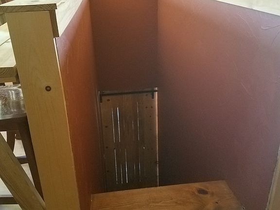 Stairs from game room.