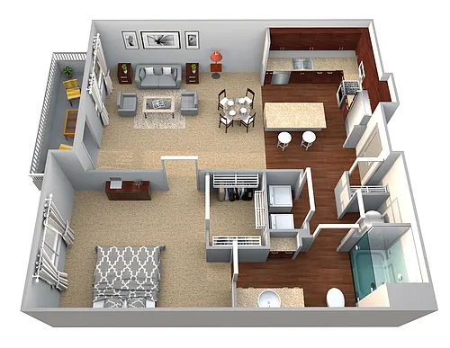 Floor plan A4 1 Bed/1 Bath