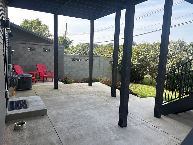 backyard patio under TREX deck