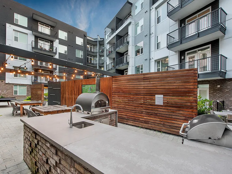 Outdoor courtyard with grills