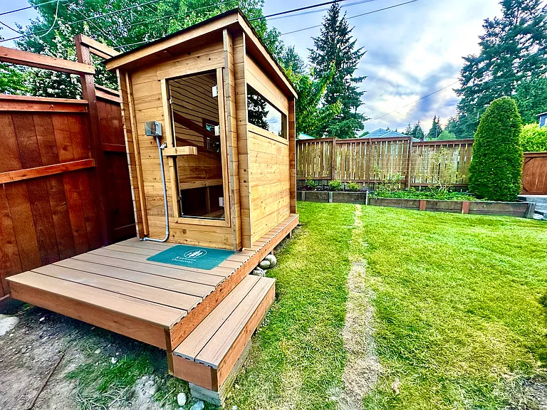 Electric 3 person sauna: perfect for the fall & winter months.