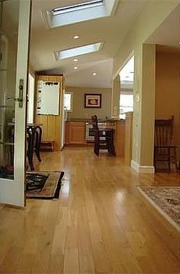 High ceilings with 3 skylights