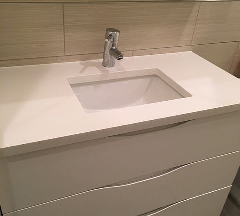 Bathroom sink with storage drawers