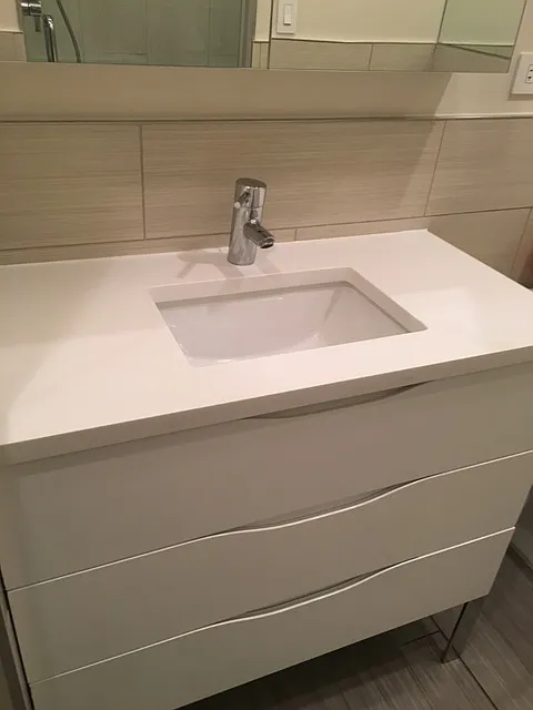 Bathroom sink with storage drawers