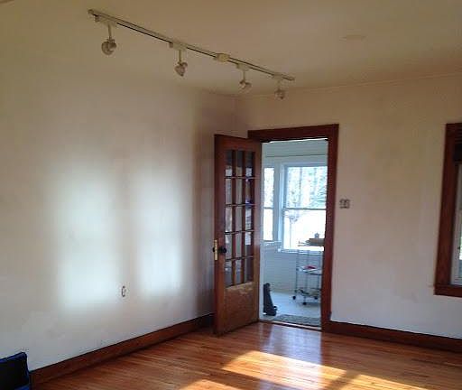 Living room; view into front porch