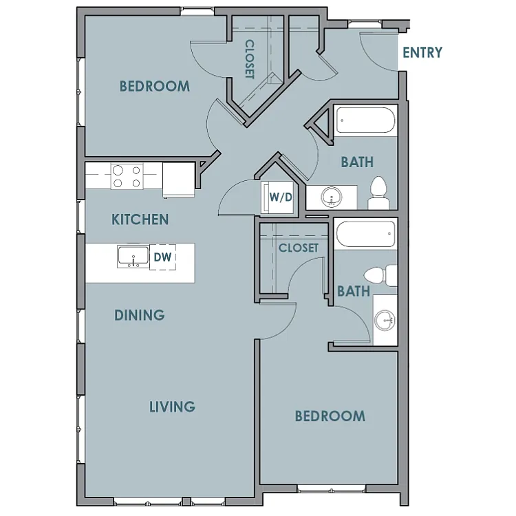 Floor plan 2 Bedrooms 2 Baths