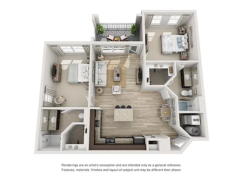 Floor plan 2x2 - 1040 sqft