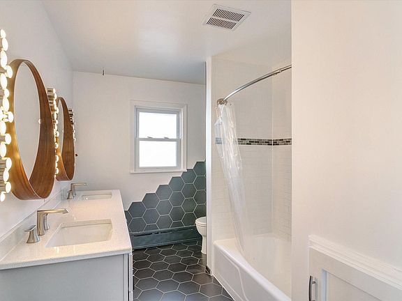 Fully remodeled bathroom with dual vanity
