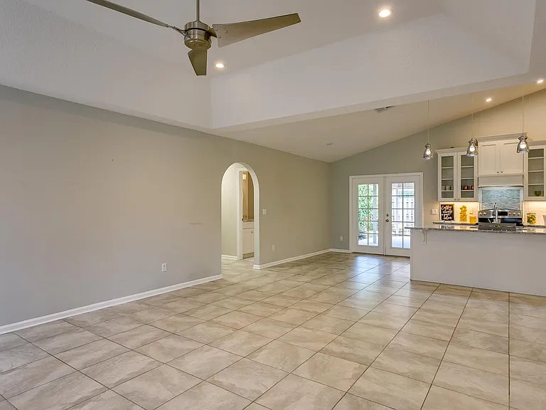 Living room looking towards kitchen