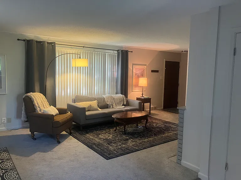 view of living room from kitchen