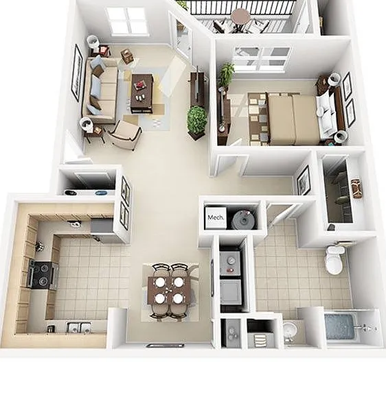 1 Bedroom | 1 Bath | 842 SF 1 Bedroom | 1 Bath | 842 SF