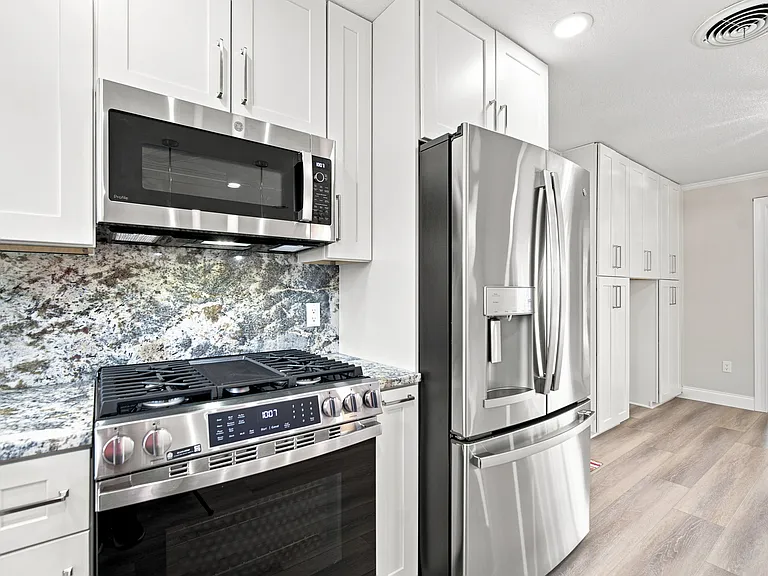 Gas Range and Newest Counter Depth Microwave