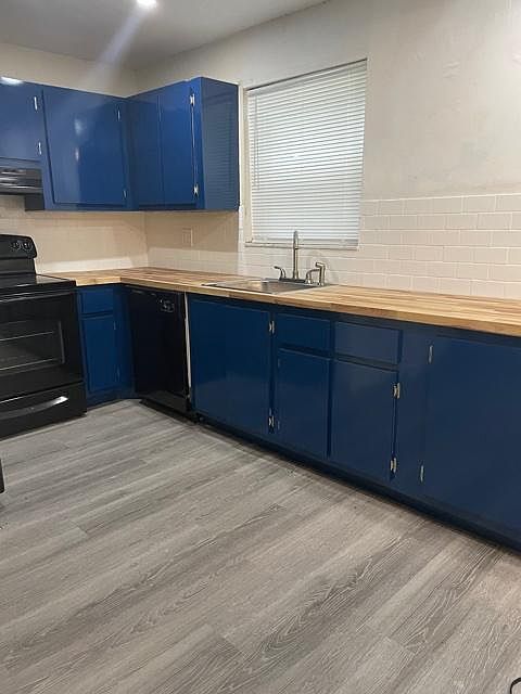 kitchen with new butcher block countertops