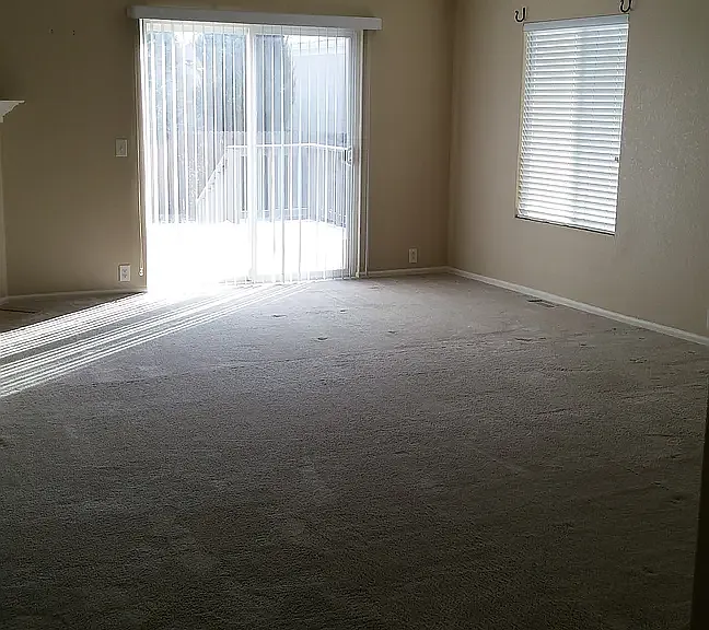 Vaulted living room w/ fireplace