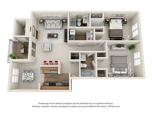 Floor plan Preakness 2x2