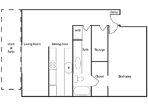 Floor plan 1 Bed 1 Bath