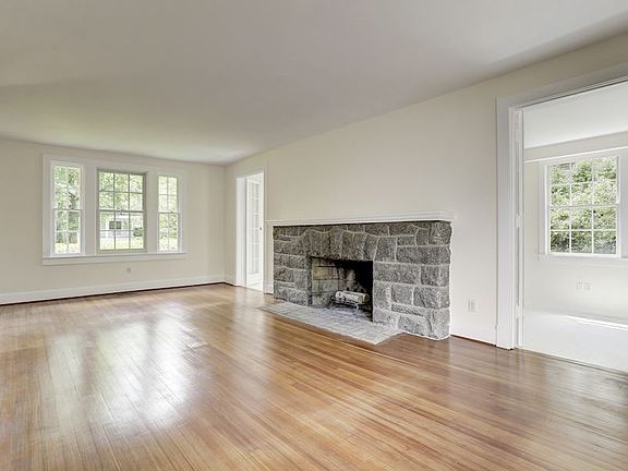 Living Room with stone fireplace