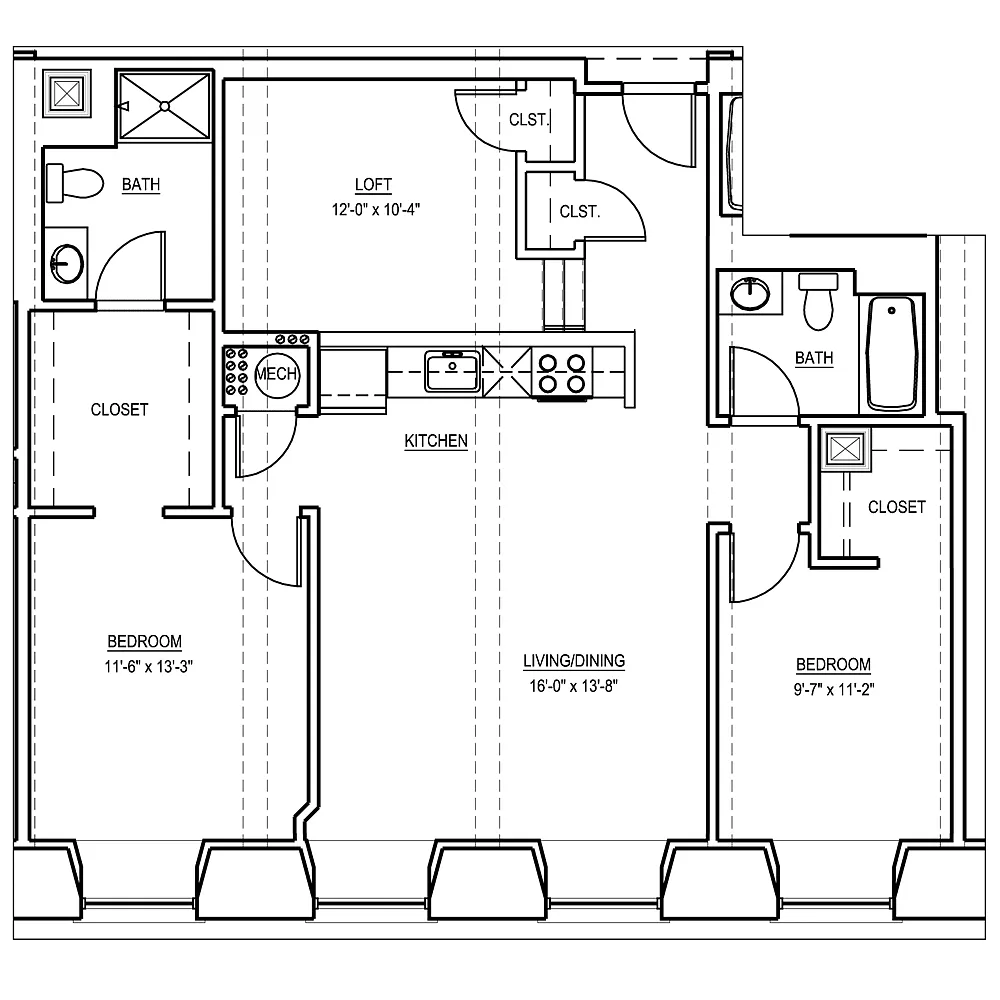 Floor plan 2 Bed and Loft