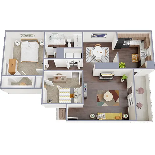 Floor plan Two Bedroom Furnished