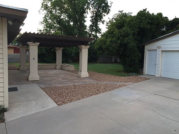 Pergola and backyard